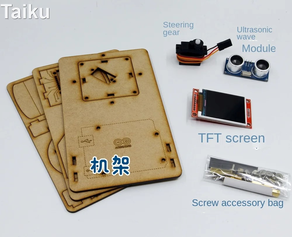 Ultrasonic Radar Detection Robot With TFT Screen to Ultrasonic Radar For Arduino Robot DIY Kit Open Source Programmable STEM Toy
