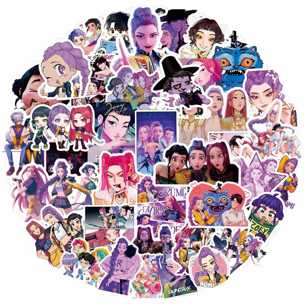 80-teilige Witch Hunter Group Aufkleber – KPop Demon Hunters Merchandise Cartoon Animation DIY Dekor für Notizbücher, Handrechnungen