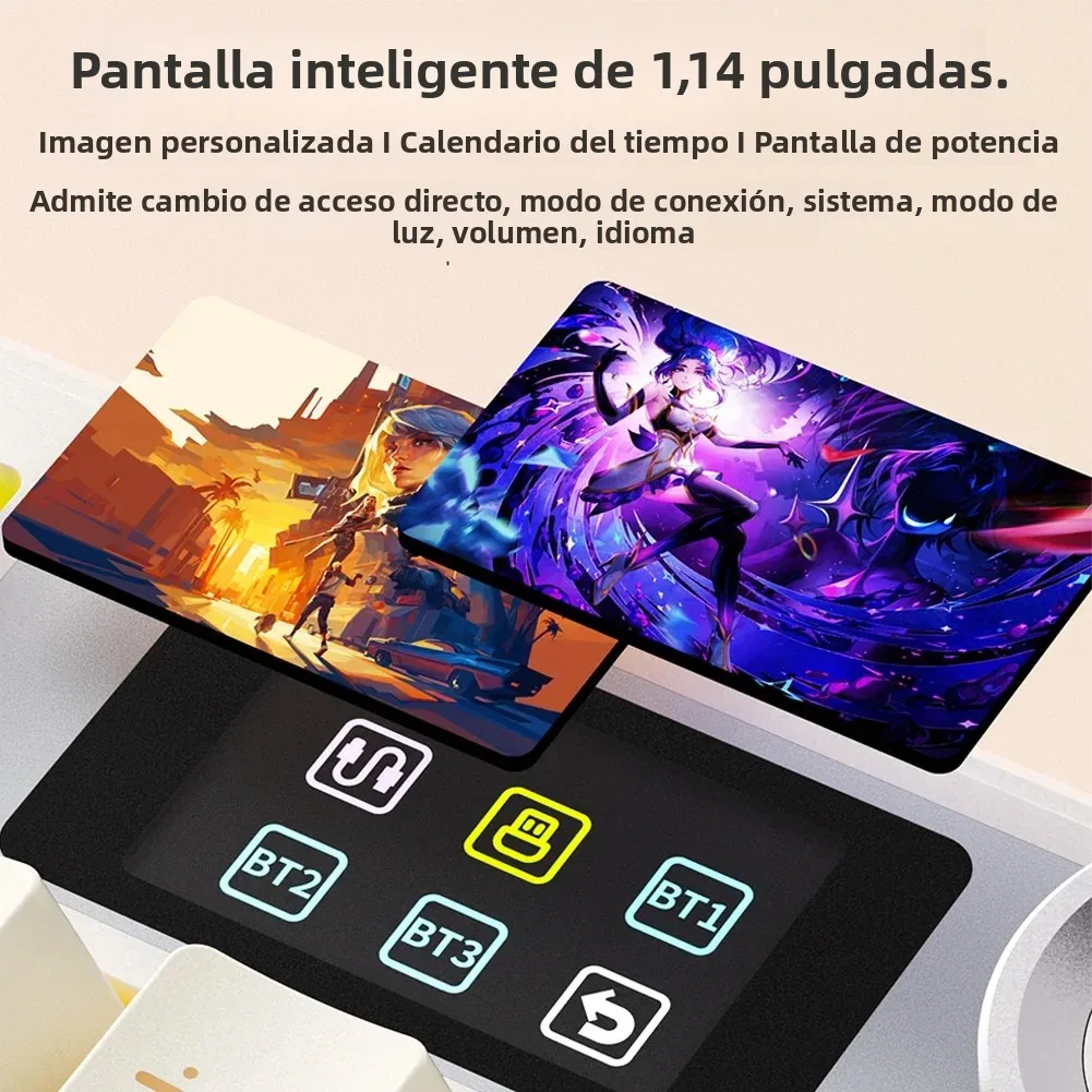 AULA F108 pro teclado inalámbrico Bluetooth Macro teclado para juegos junta teclado de tamaño completo de intercambio en caliente con pantalla inteligente TFT