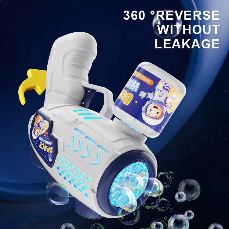 นักบินอวกาศอวกาศอัตโนมัติ Bubble Gun Rocket Bubbles เครื่องเป่าลมอัตโนมัติ Bubble Liquid ของเล่นสําหรับเด็ก Bubble ของขวัญ