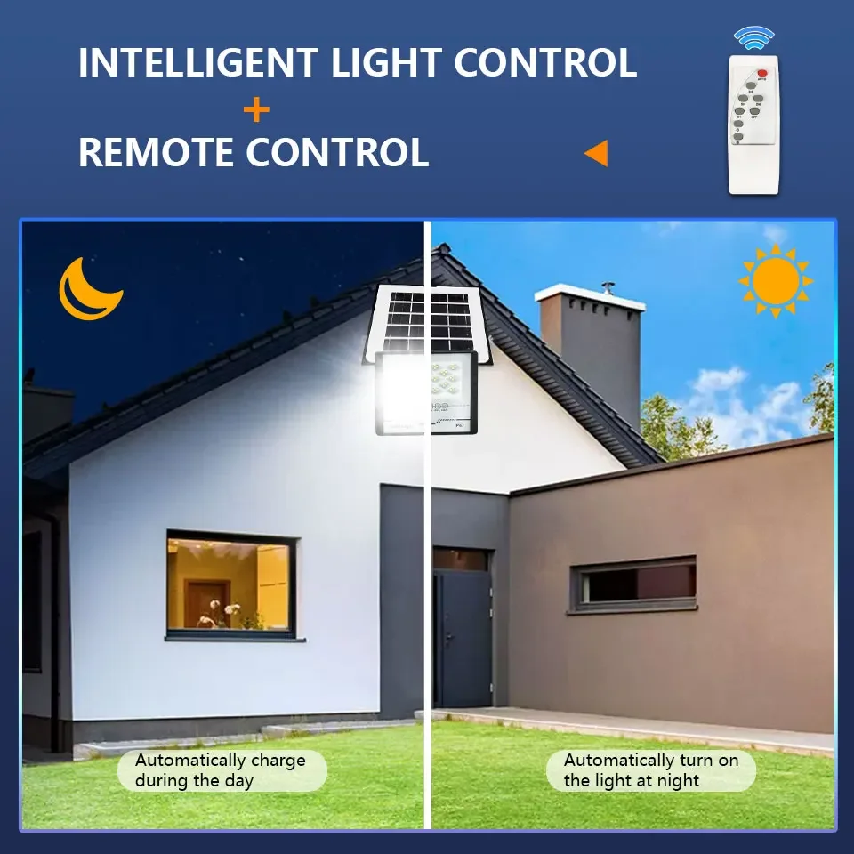 Solar Outdoor Led Courtyard Wall Lamp Waterproof Spotlights Solar Lights Remote Control Wall Lights for Garden Fence Patio Front