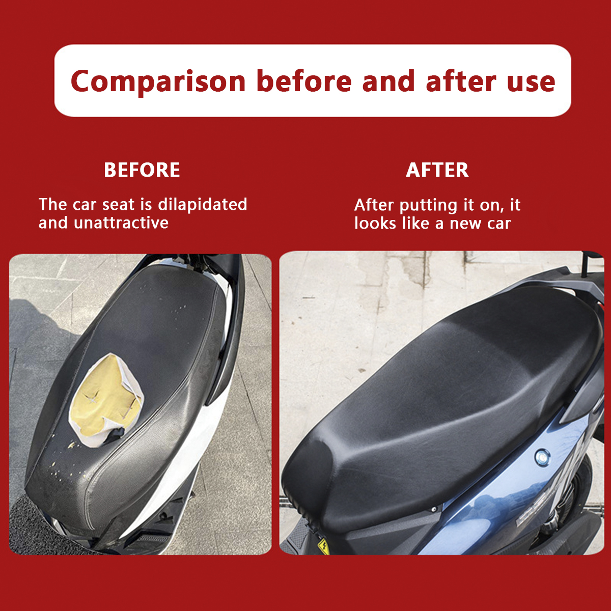Motorrad Sitzkissen Abdeckung PU Leder Kissen Sonnenschutz Abdeckung Wasserdichte Elastische Motorrad Sitz Zubehör Schutz Dekk