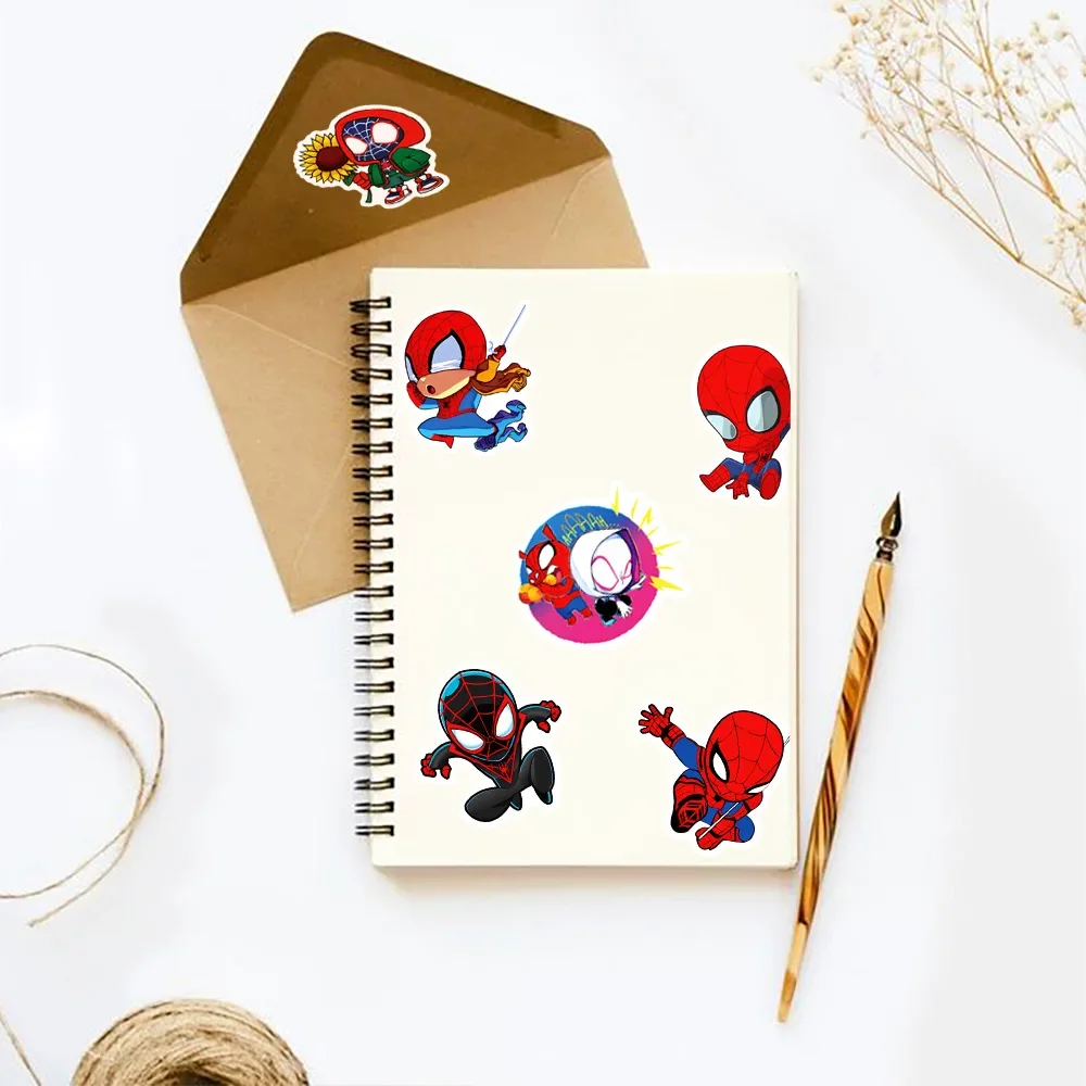 50PCS Disney Marvel The Avengers Spider Man Sticker DIY Laptop Bagage Skateboard Superheld Graffiti Decal Cool Sticker voor kinderen