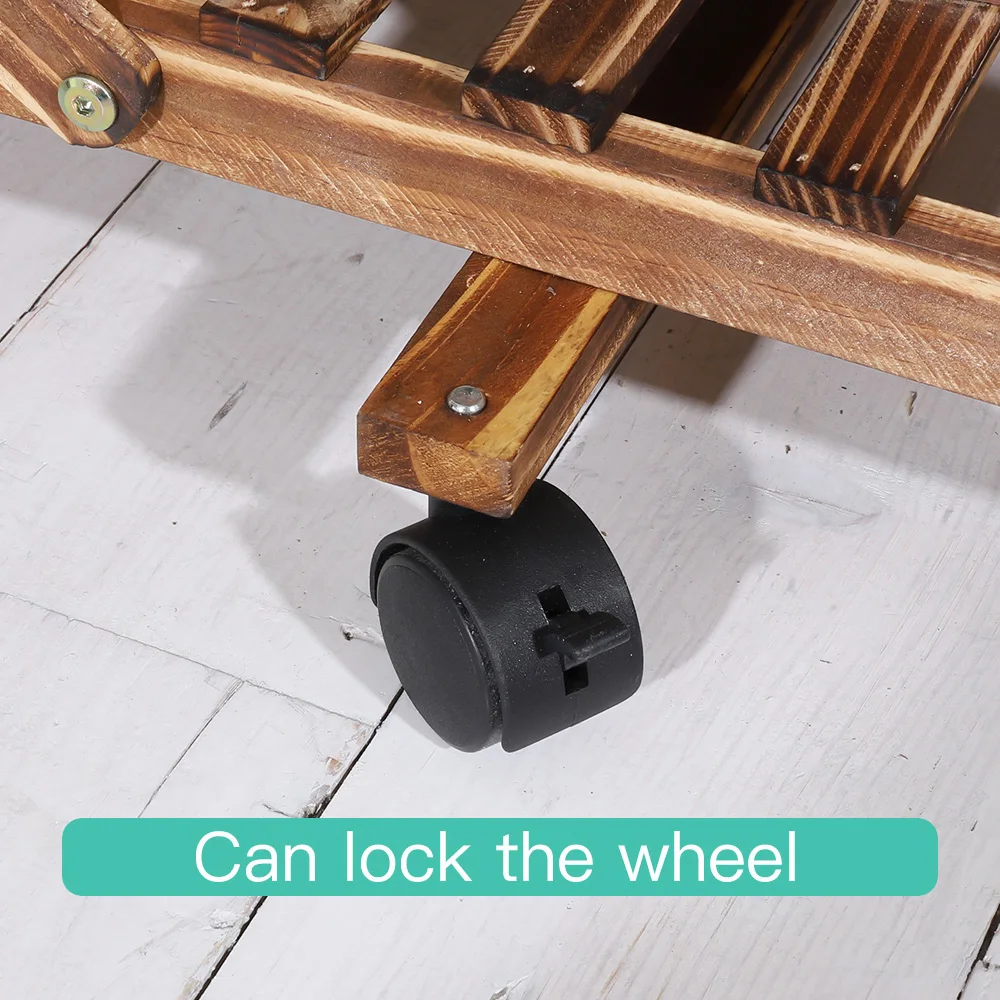 Supporto per piante in legno a 6 livelli Supporto multiplo verticale carbonizzato per interni ed esterni