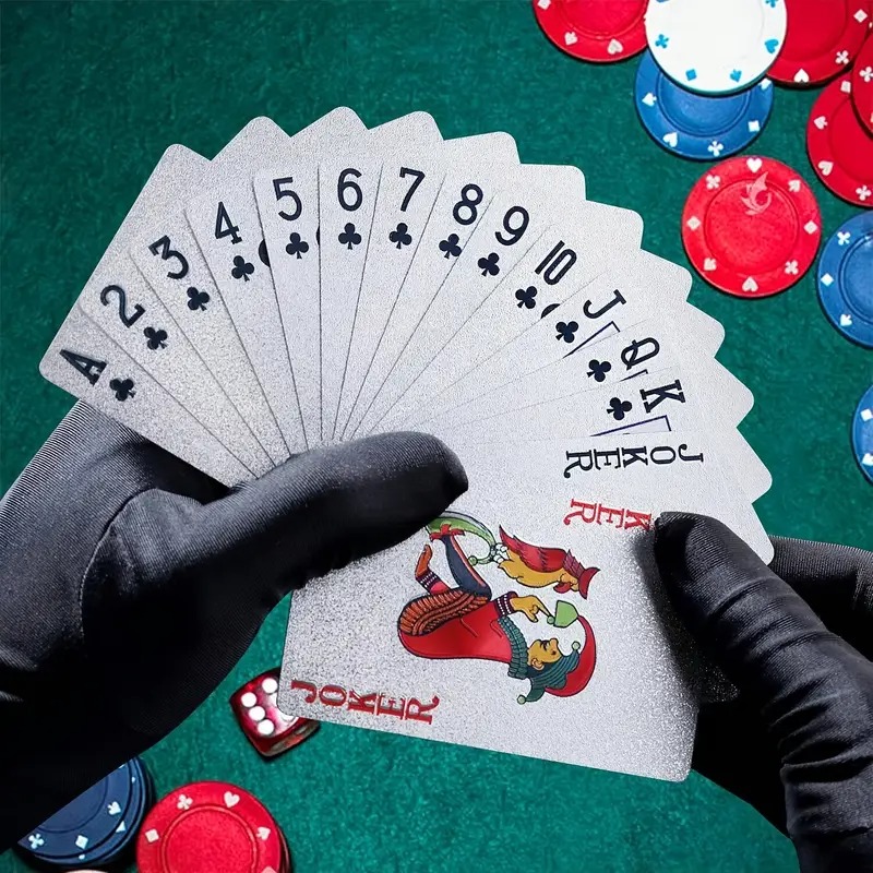 1 パックダイヤモンド防水プラスチックトランプゴールドダイヤモンド箔ゲームトランプボードゲームファミリーゲームパーティーエンターテイメント