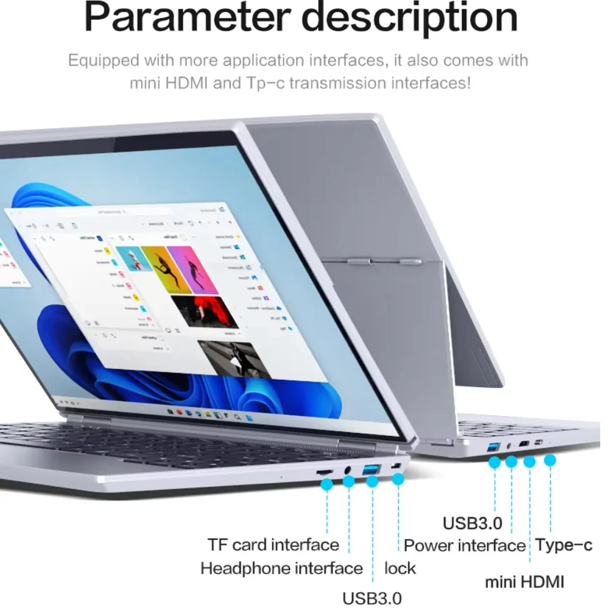 2025 4-in-1 Touch Screen Business Laptop With 14-inch 360-degree Folding, Learning And Gaming Notebook 16GB 32GB  RAM 2TB SSD
