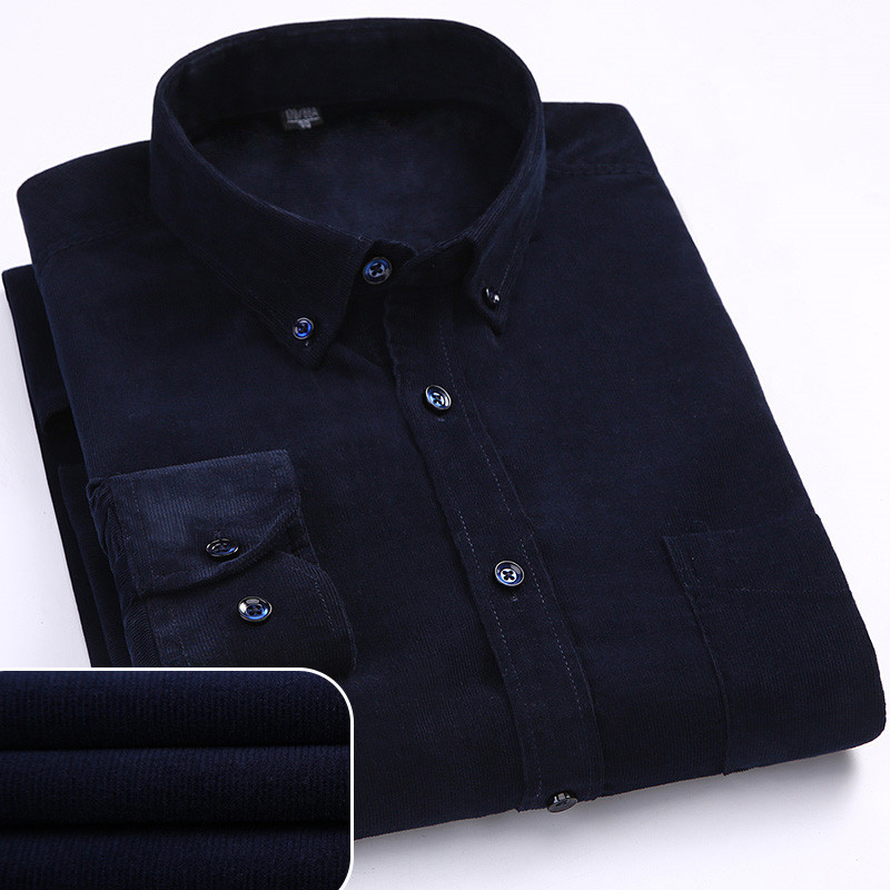 Plus Größe 6XL 2024 Herbst/Winter Warme Qualität 100 % Baumwolle Cord Langarm Taste Kragen Casual Shirts Für männer Bequem