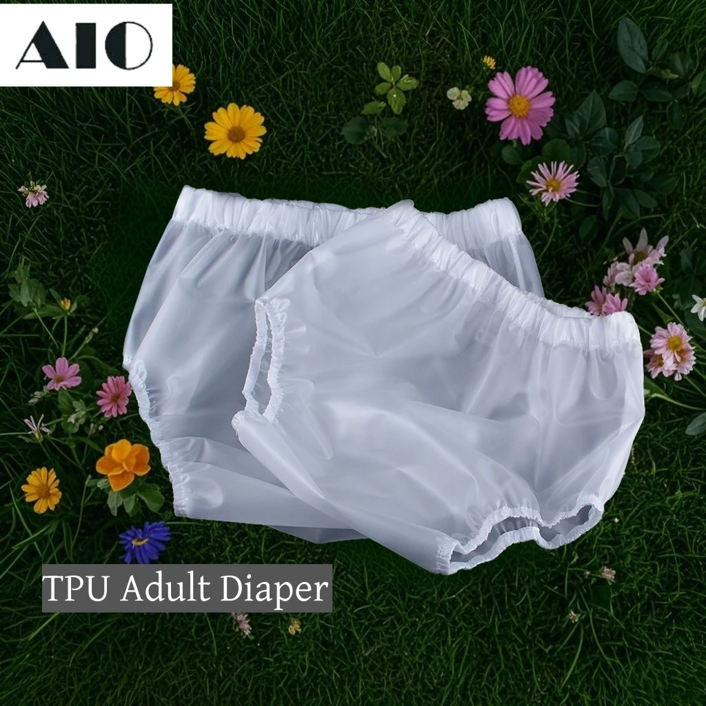 AIO 2Pcs Reusable Waterproof TPU Adult nappy Large size Diaper Cover Easy-to-clean Incontinence pants Diaper Soft Dropshipping