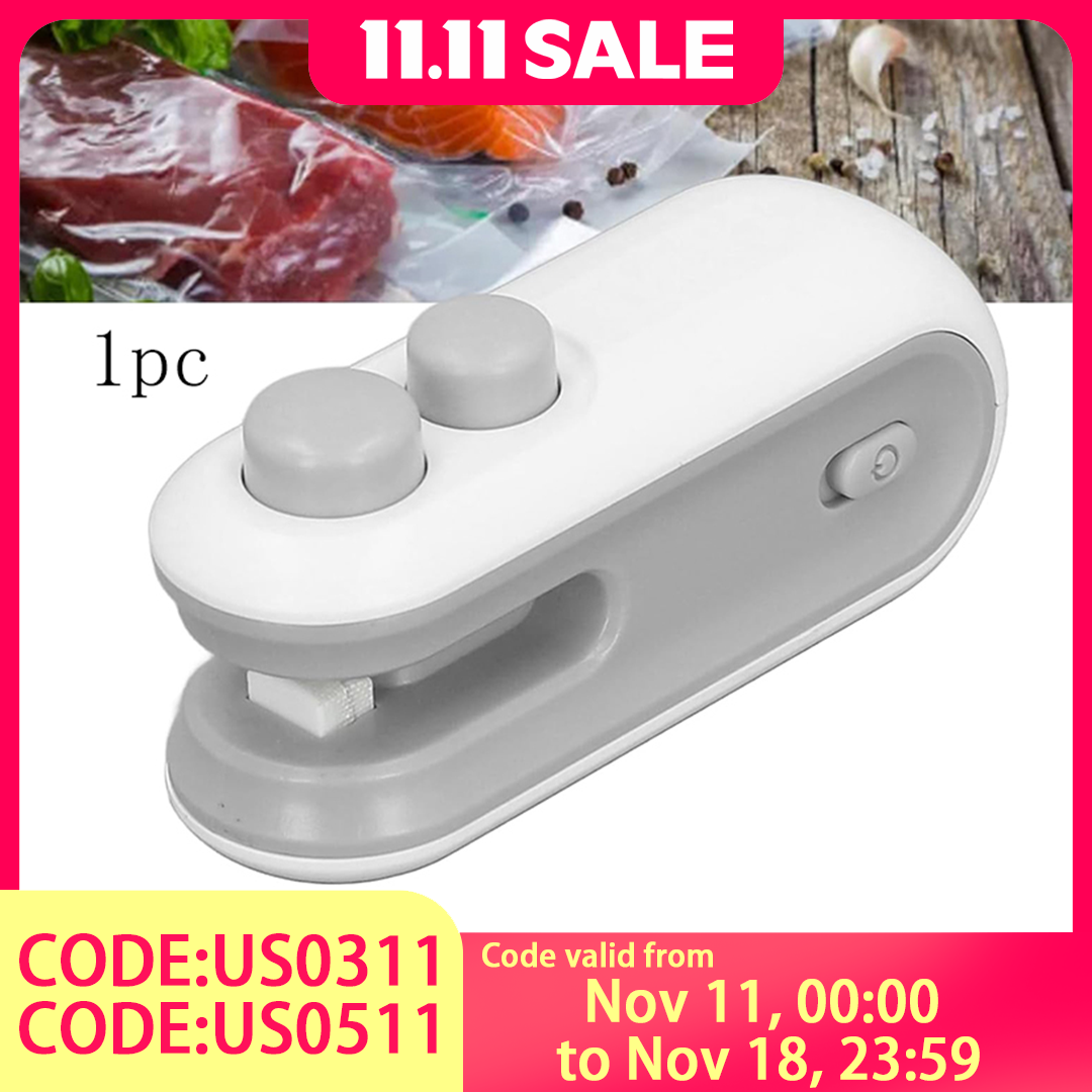 Mini Heat Bag Sealing Machine Package Sealer Bags Plastic Food Sealer Clip Bag Handheld Sealer Food Packaging Heat Sealer