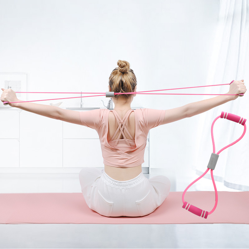 Bandas de resistencia en forma de 8, banda elástica para entrenamiento deportivo en casa, Yoga, Fitness, cuerda de tracción de goma, ejercicio, equipo de gimnasio