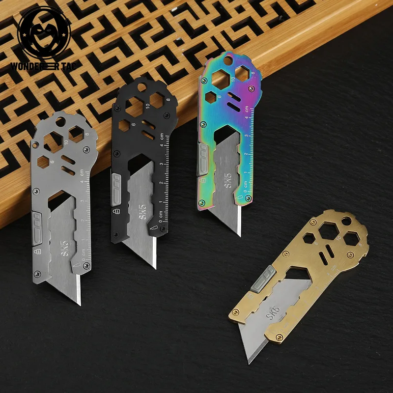 Cuchillo EDC multifuncional Muuж кан maesлярія Cutter Papelería Desembalaje portátil Corte de papel para abridor de botellas doméstico al aire libre