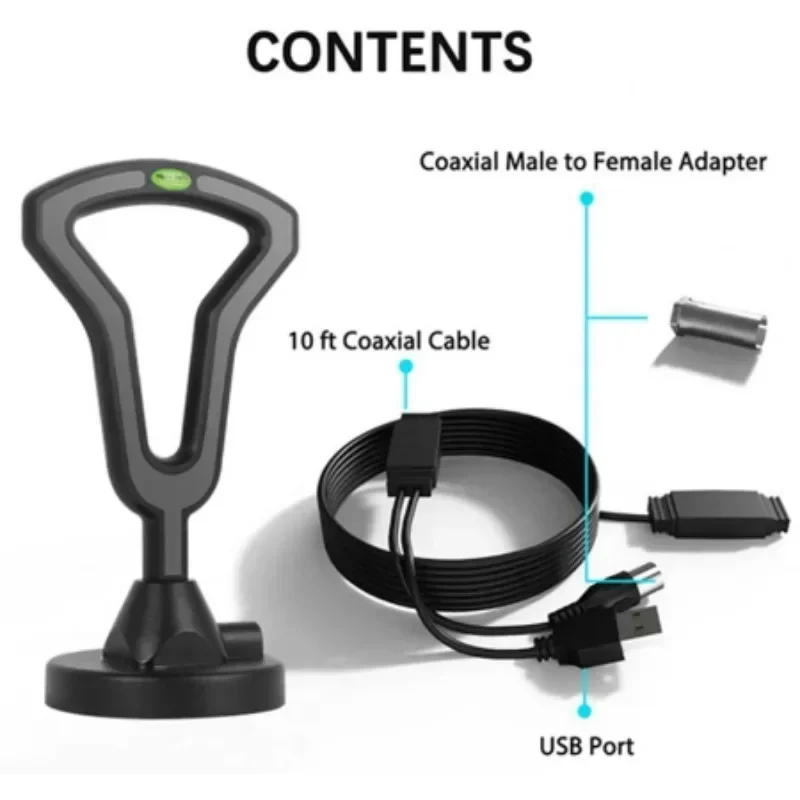 Antena de TV digital HD com base magnética forte, recepção de TV, interna e externa, mais recente, 2024