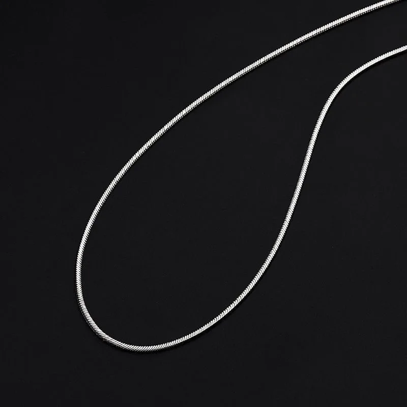 パンクヒップホップ 2 ミリメートルスネークリンクチェーン 925 スターリングシルバーネックレス男性女性シルバー男性ジュエリーギフト Cadenas パラ Hombre