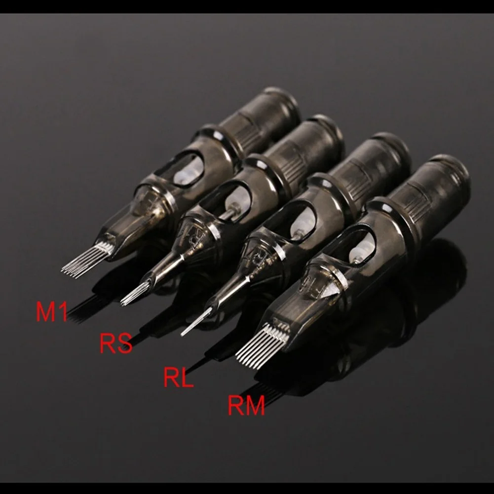10 個 0.35 ミリメートル使い捨て半アートメイクタトゥーカートリッジ針眉毛タトゥーペンマシン用品 M1 RS RL RM ブラウン新