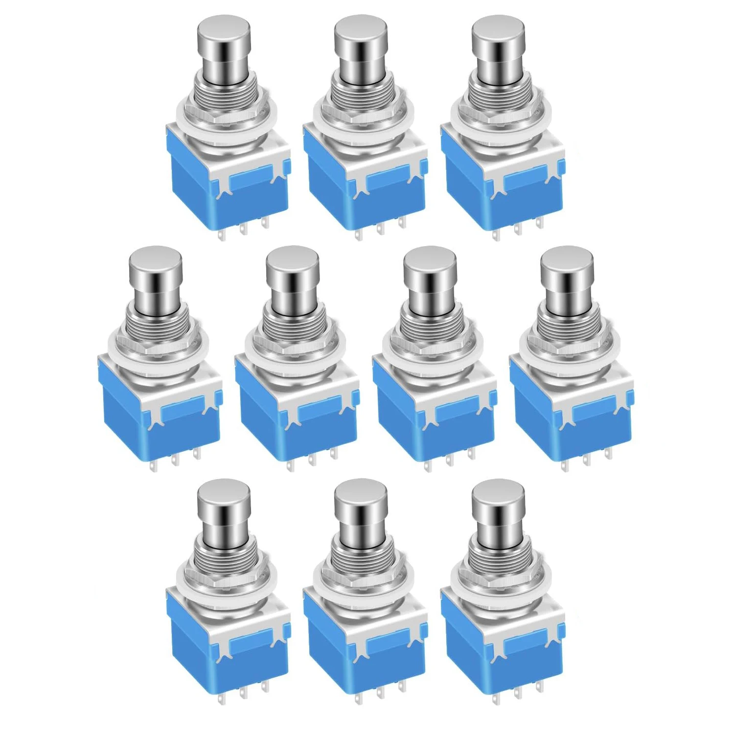 DaierTek 10 STKS Gitaar Effect Pedaal 3PDT Voetschakelaar 9 Pin Vergrendeling Stomp Drukknop Voetschakelaar True Bypass Soldeer Lugs