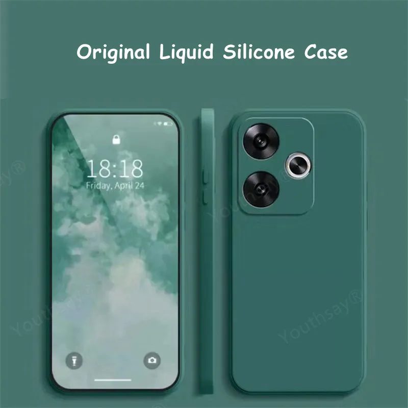 Casing mewah untuk Xiaomi Poco F6 sampul Poco F6 Fundas Coque silikon cair asli casing belakang TPU lunak Poco F6 F5 Pro