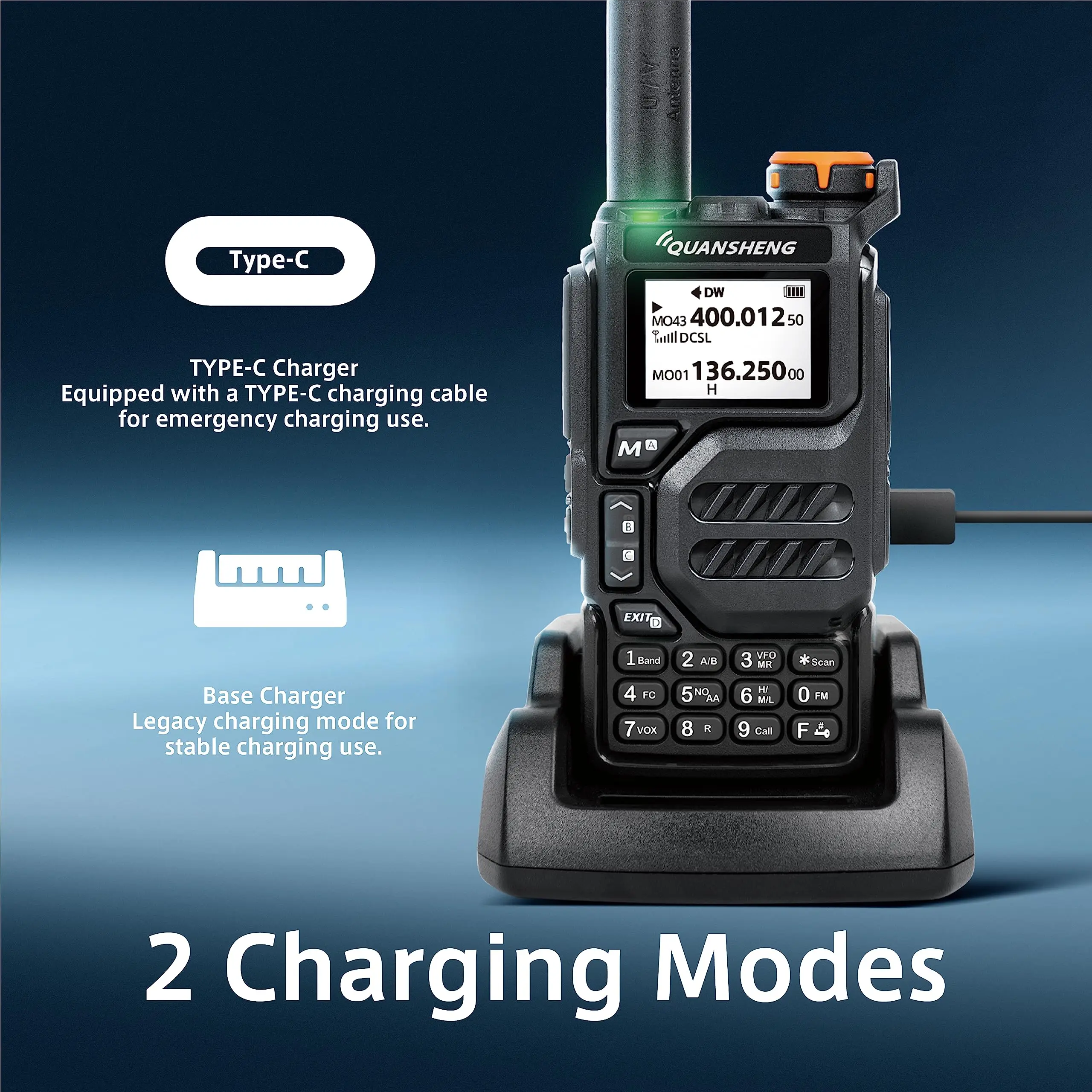 Quansheng UV-K5 5W Cross Band 50-600Mhz UV AM FM Ham Radio Scrambler DTMF Wireless Commutator Station Portable Walkie Talkie Set