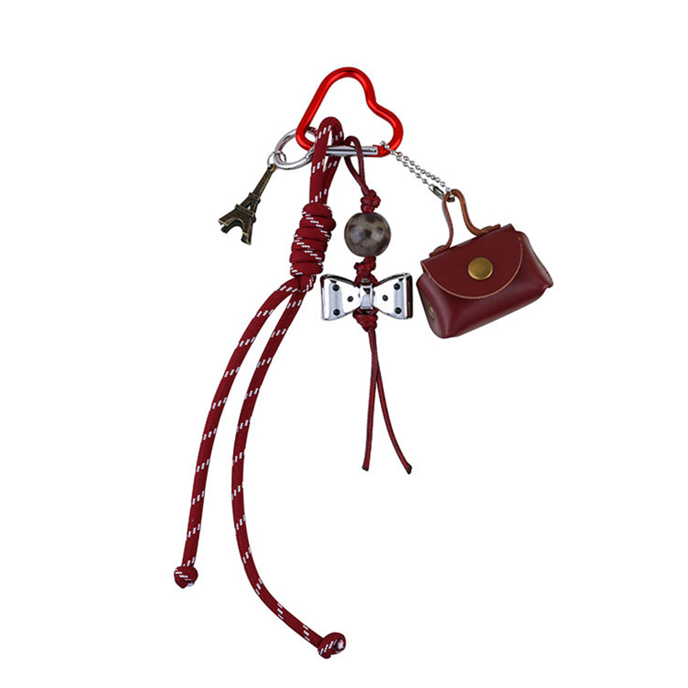 Decoração para saco personalidade trança corda saco pingente estilo miu decoração do telefone móvel chaveiro saco encantos bolsa pendurado decoração
