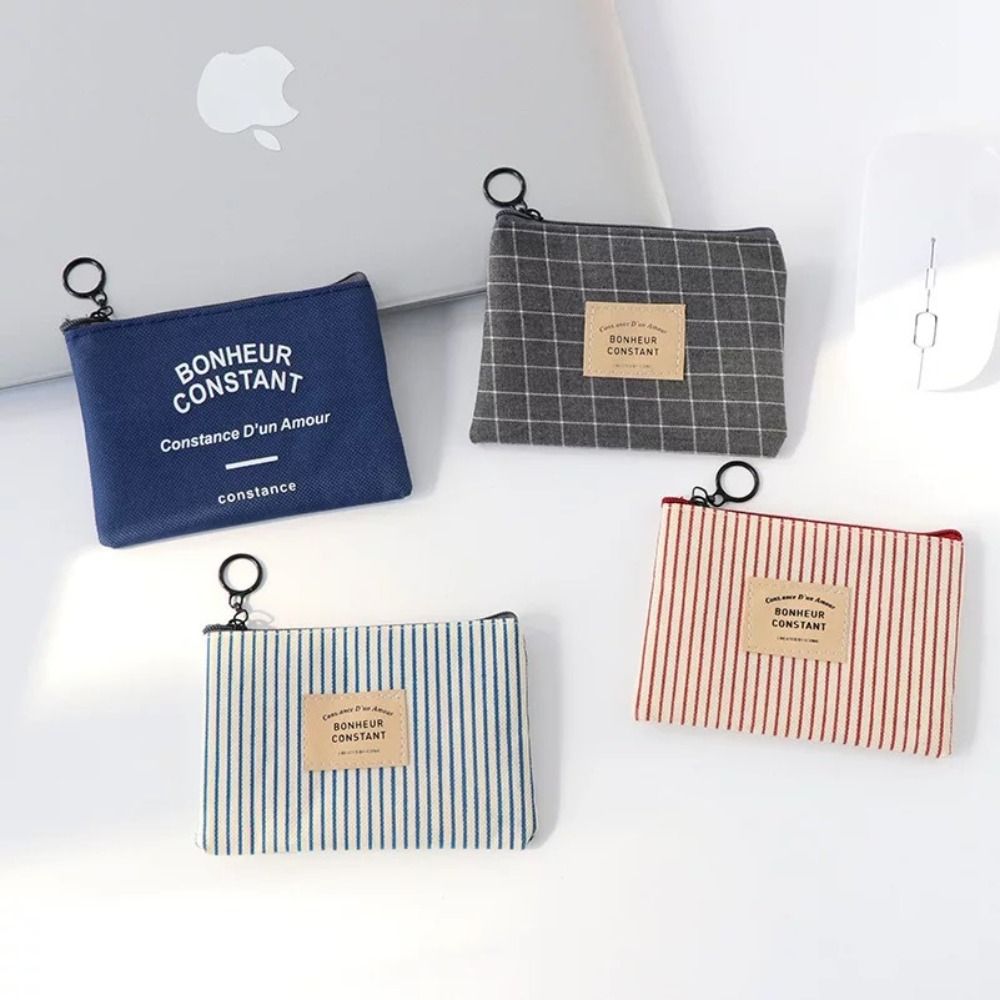Bolsa de monedas de lona duradera, Mini bolsa de cosméticos, bolsa de almacenamiento de servilletas sanitarias, mujeres y niñas