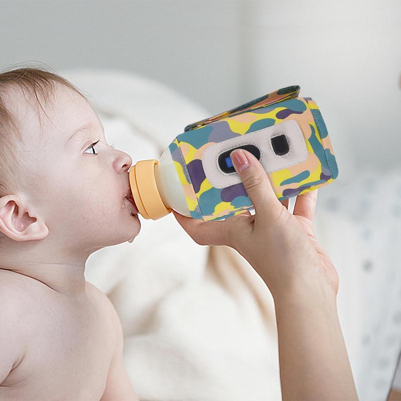 Bolsa calentadora de botellas de leche, calentador de botellas portátil USB, calentador de leche Digital, bolsa de botella de temperatura de 5 velocidades, protector de calor ajustable