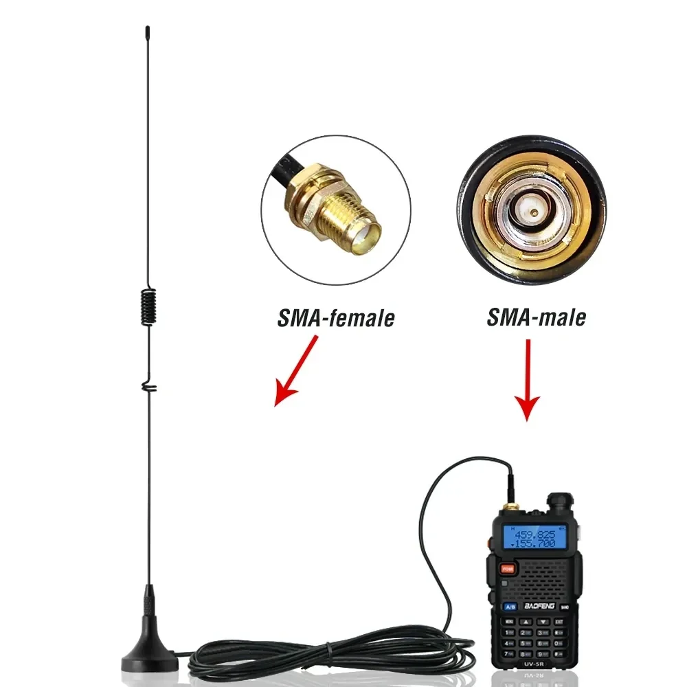 UT-106UV antena de carro magnética SMA-F banda dupla on-board antena vhf uhf para baofeng UV-5R uv82 GT-3TP GT-5 acessórios de rádio amador