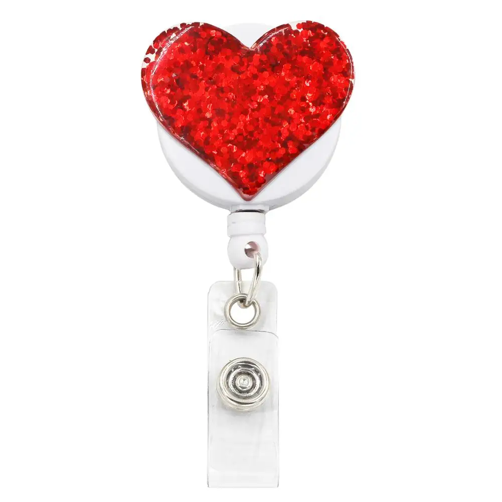 Bling Trái Tim Tình Yêu Có Thể Thu Vào Huy Hiệu Giá Đỡ Huy Hiệu Kẹp Cho Y Tá ID Huy Hiệu Máy Với Kẹp Cá Sấu