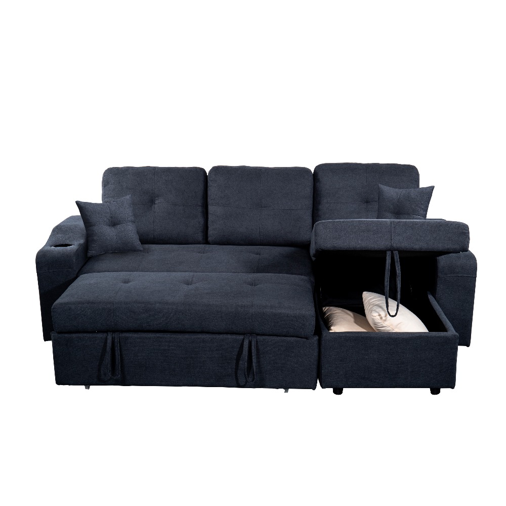 Convertible Sectional Sofa with Armrest Storage & Chaise Longue, for Living Room and Apartment, Multiple Features Living Sofas