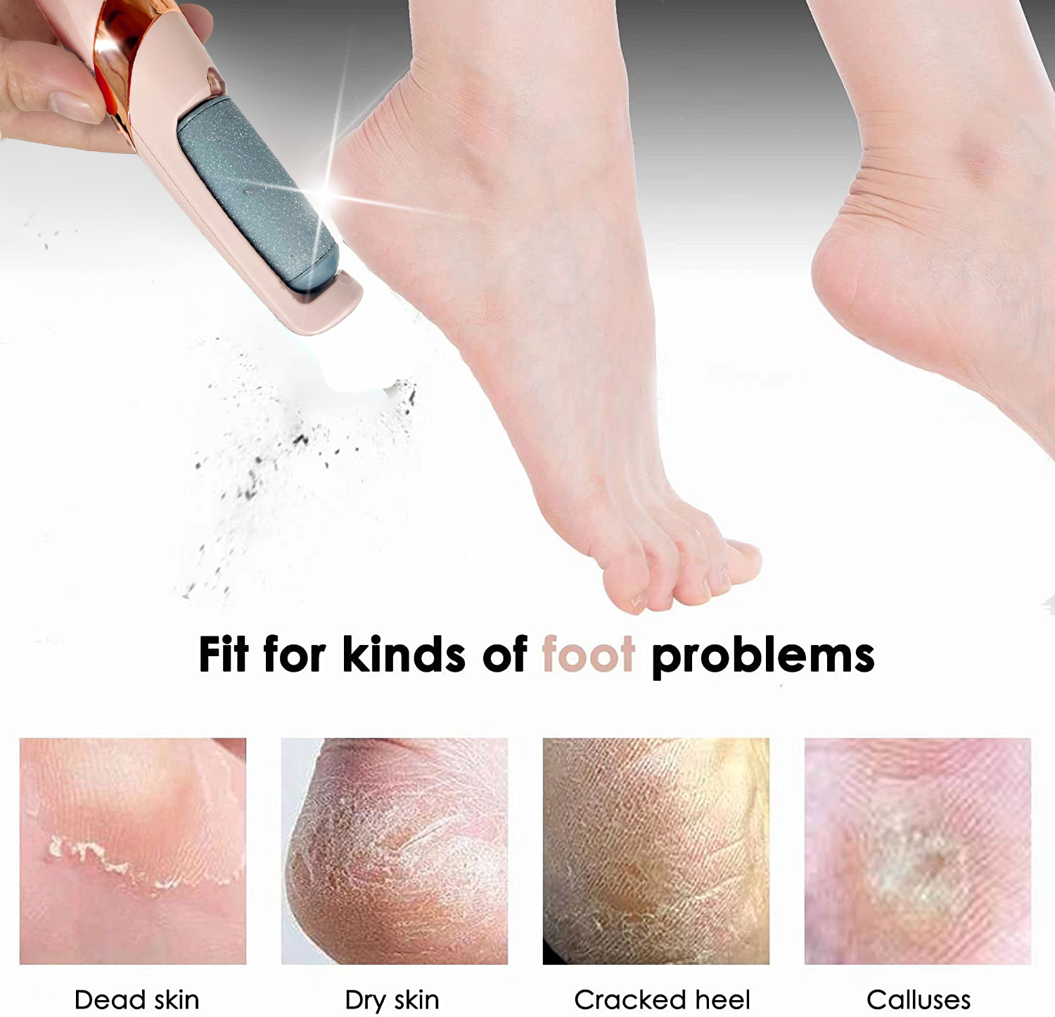 Electric Callus Remover for Feet, Rechargeable Foot File Pedicure Tool, Portable Foot Callus Remover Waterproof Profess,Pedicure
