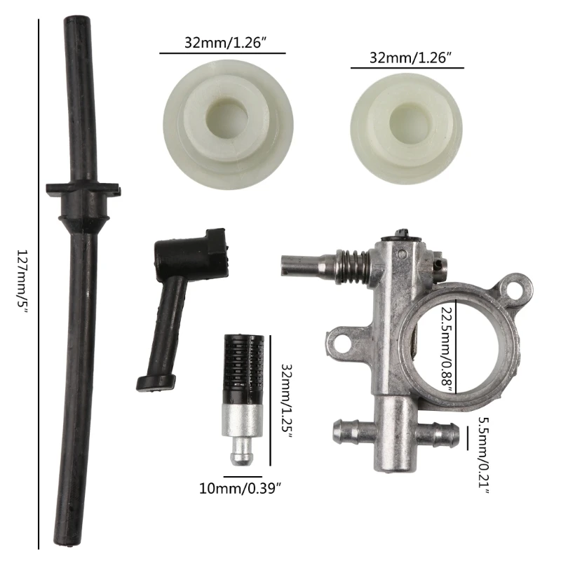 Bộ phận cưa xích Ống dòng sâu Bộ bơm dầu Ống lọc cho Trung Quốc 25CC 2500