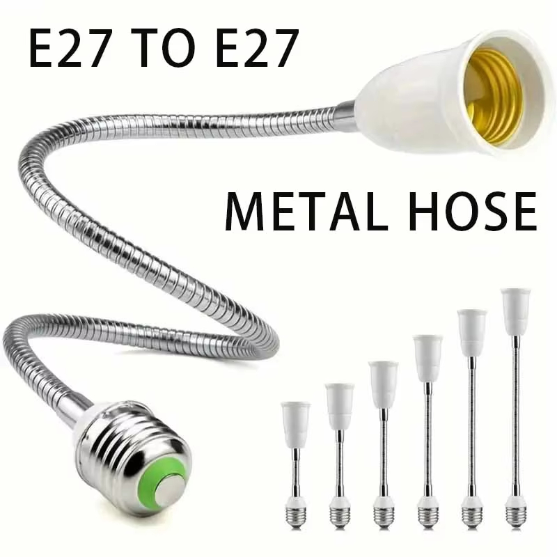 E27 to E27 Bulb Socket Extender E27 Lamp Rotating Base Lamp Holder 12/15/20/30/35/40/50cm Extension Converter