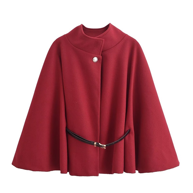 MUJER, Poncho con cinturón, capas negras para mujer, abrigos de invierno para mujer, capa con manga de murciélago 2025, abrigos para mujer, chaqueta tipo capa a la moda para mujer