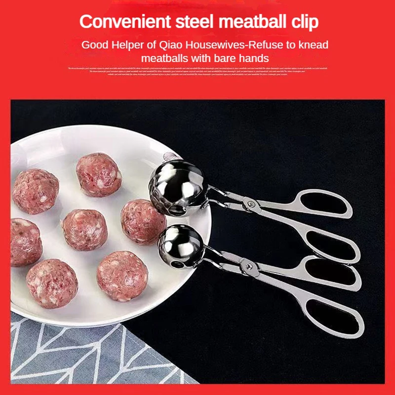 Meat Ball Maker เครื่องมือสแตนเลสสตีลคลิปรอบข้าว Ball Shaper ช้อนลูกชิ้นทําแม่พิมพ์ Non Stick ตุ๊กตาครัว Gadget.