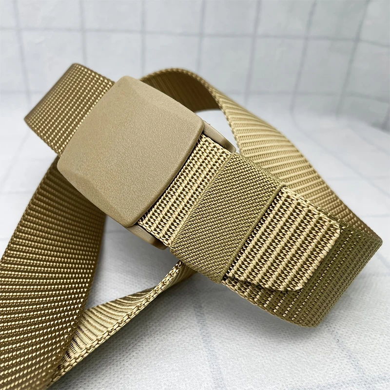 Cinto de nylon com fivela automática, cinto tático multifuncional de lona para caça ao ar livre, cinto masculino de alta qualidade