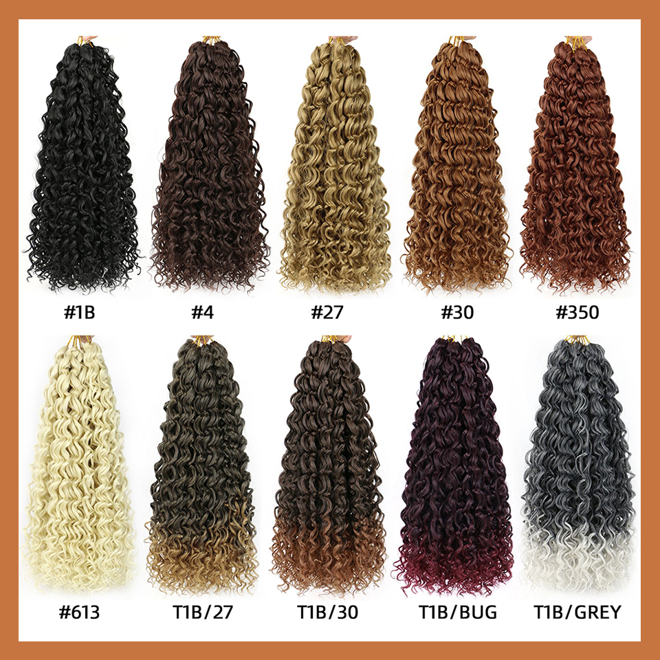 1–8 Packungen Freetress Gogo Curl Häkelzöpfe 14 18 Zoll synthetische Ocean Wave Wasserwelle tiefes lockiges Häkelhaar Strandlockenhaar