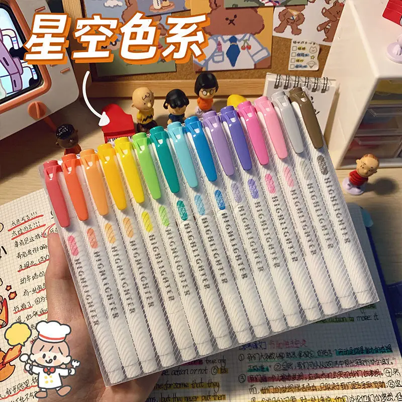 ปากกาเน้นข้อความสีหัวคู่ Ins, การทําเครื่องหมายค่าภาพสูง, การทําเครื่องหมายจุดสําคัญการจดบันทึกปากกากระดาษที่ไม่เลอะเทอะนักเรียน