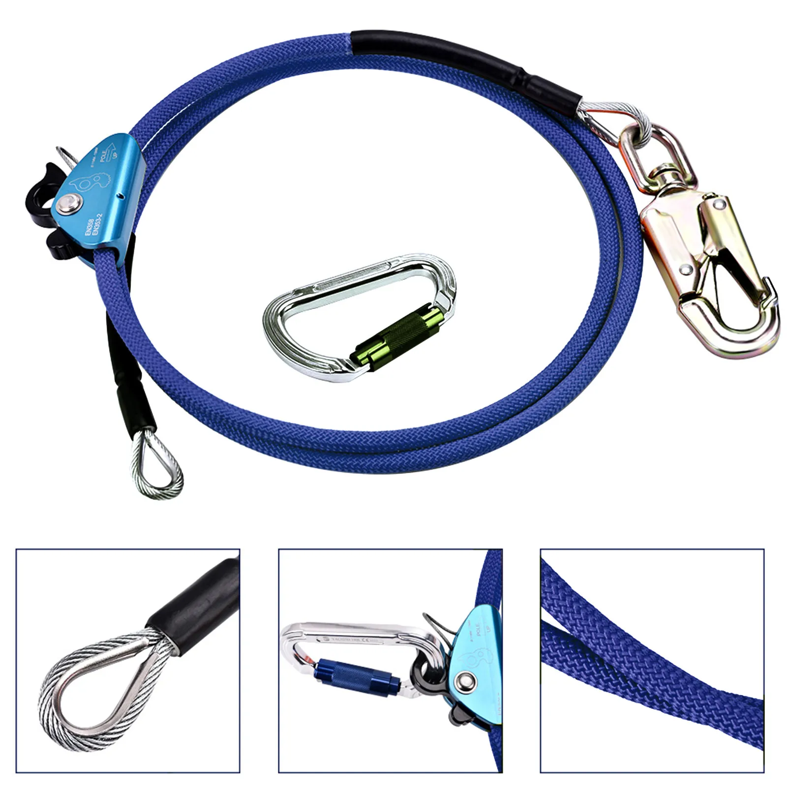 1/2 "* 8 'Dây Thép Core Lật Dòng Bộ Leo Núi Định Vị Dây Cho Arborists Cây Nhà Leo Núi Cho Arborist mùa Thu Bảo Vệ