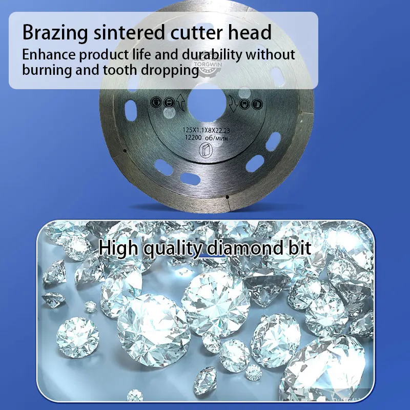 Lame de scie diamantée 125mm, disque de brasage en métal à coupe sèche, meuleuse d'angle à pression chaude, outil de roue coupée pour mur de carrelage en pierre