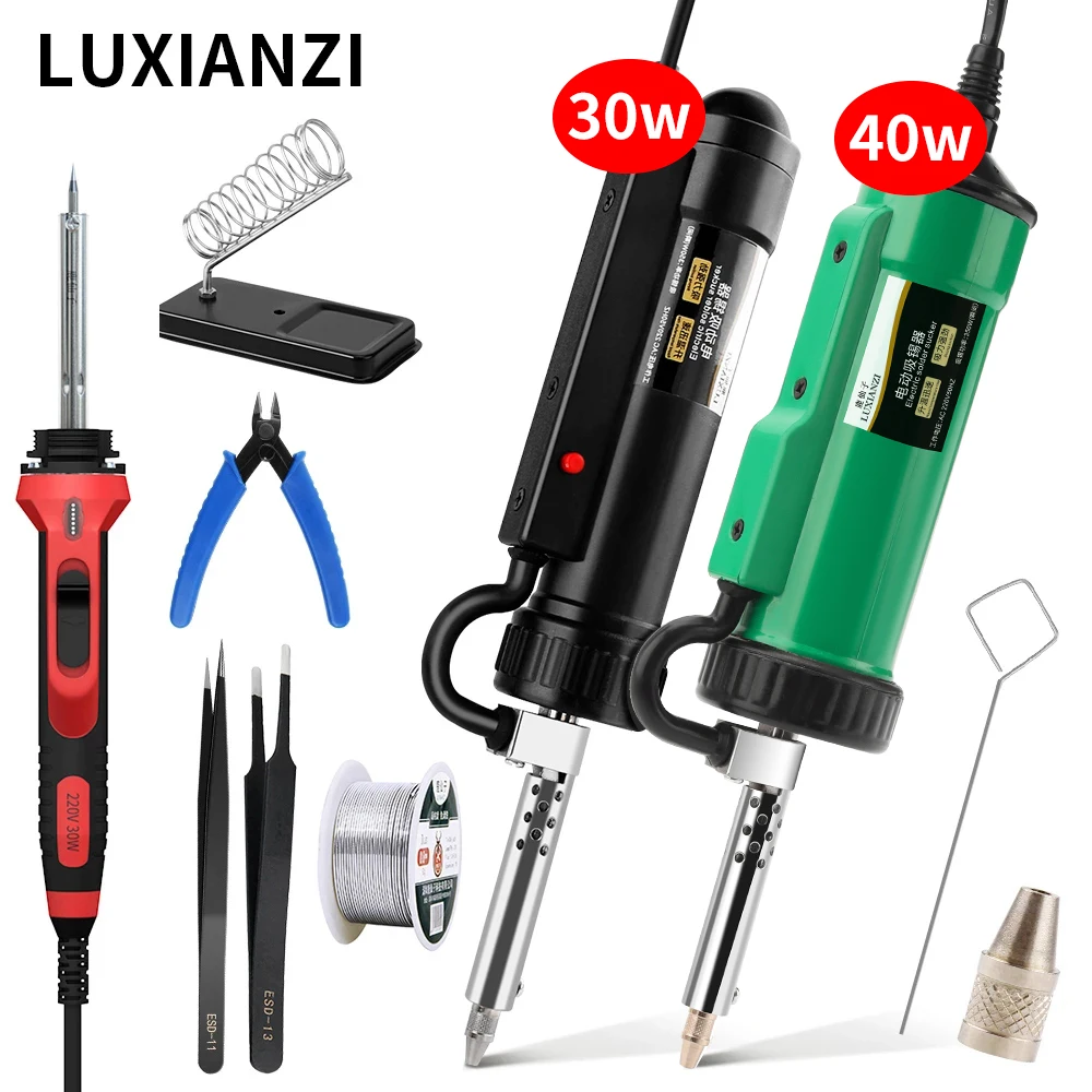 LUXIANZI 30w/40w potente bomba desoldadora eléctrica succión estaño herramienta de eliminación al vacío herramientas de soldadura manual pistola desoldadora de hierro