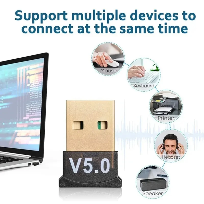 Usb Bluetooth Audio Transmitter Receiver 5.0 Wireless Removable Home Computer Desktop Bluetooth Adapter