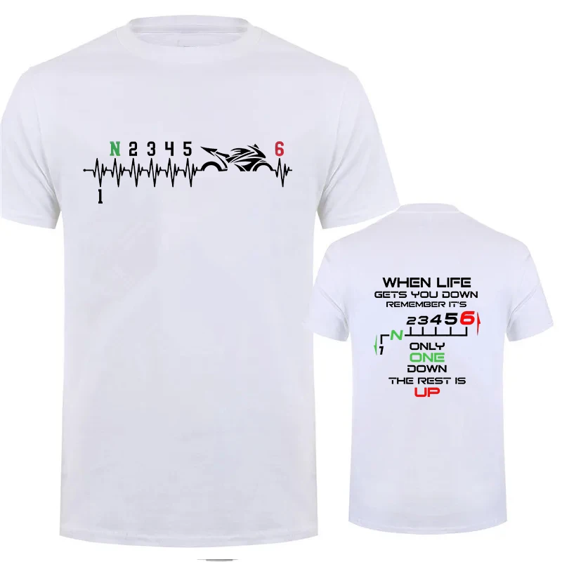 1N23456 オートバイギアバイカーハートビートプリント男性 Tシャツ夏のメンズ Tシャツ服特大男性 Tシャツグラフィック Tシャツ