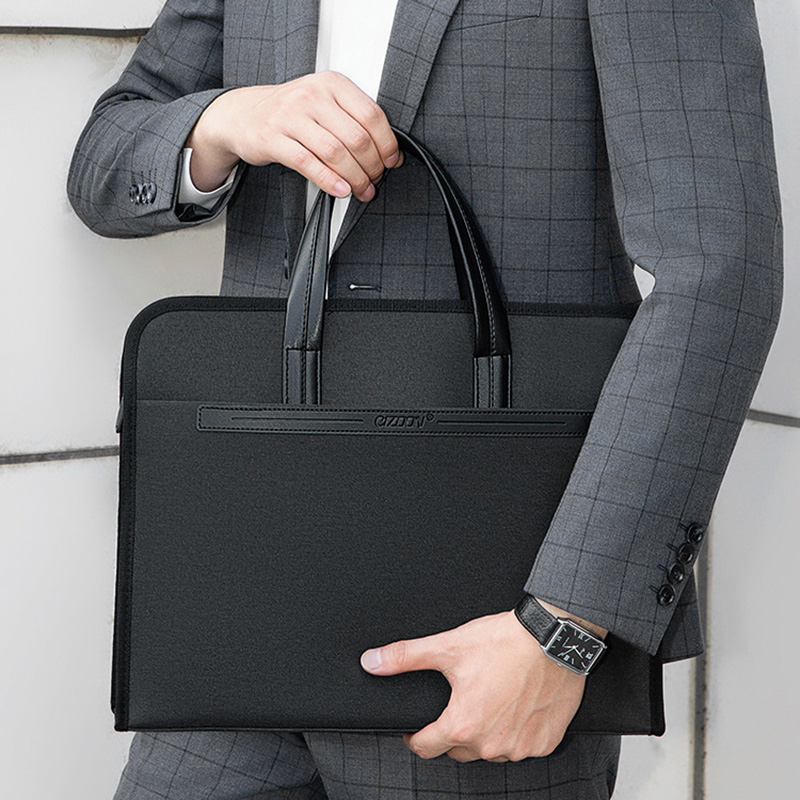 Novo masculino oxford casual maleta multi-camada a4 escritório saco com zíper grande capacidade saco de negócios masculino bolsa de negócios conferência