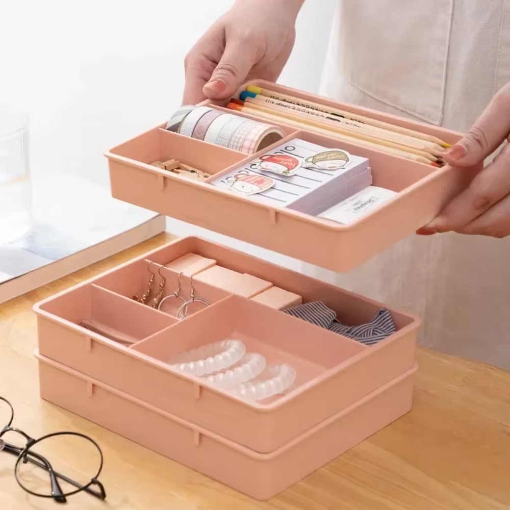 Desk Drawer Organizer Desk Sundries Stationery Storage Box Bin Cosmetics Makeup Organizer Home Office Drawer Divider Container