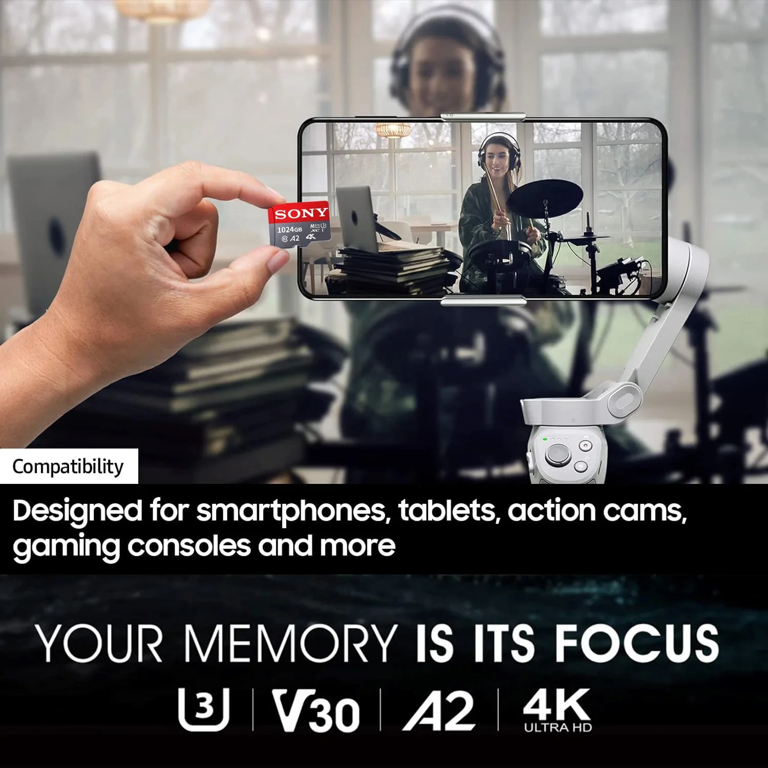 SONY Micro TF SD Card 128GB SD Memory Card 256GB 512GB A2 U3 V30 Memory Cards 170MB/S  High Speed 4K For Steam Deck/Drone/Camera