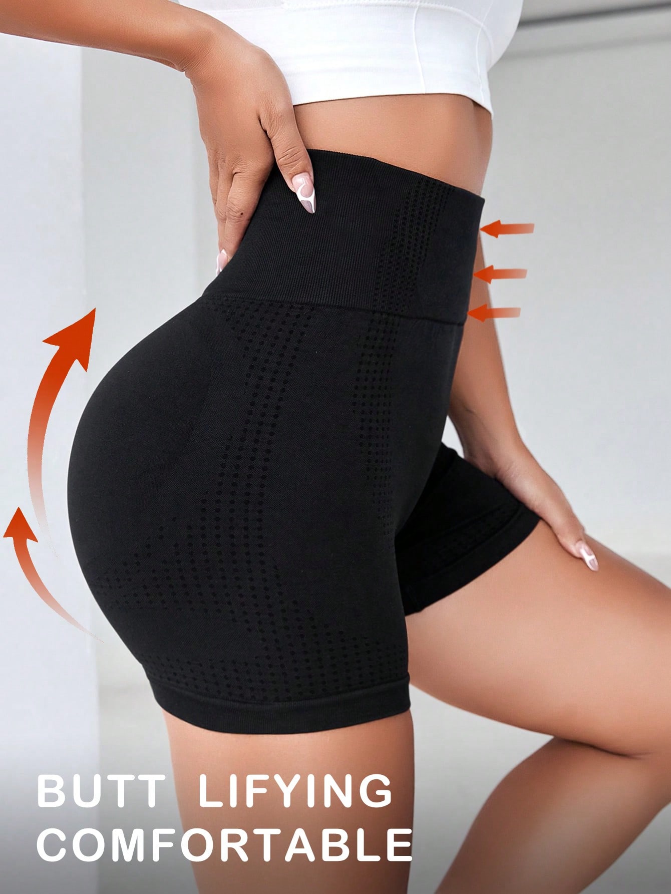 Solid-color High-waist Outdoor Cycling Shorts, Highly Elastic And Breathable Hip-lifting Yoga Sports Shorts, Women's Sportswear