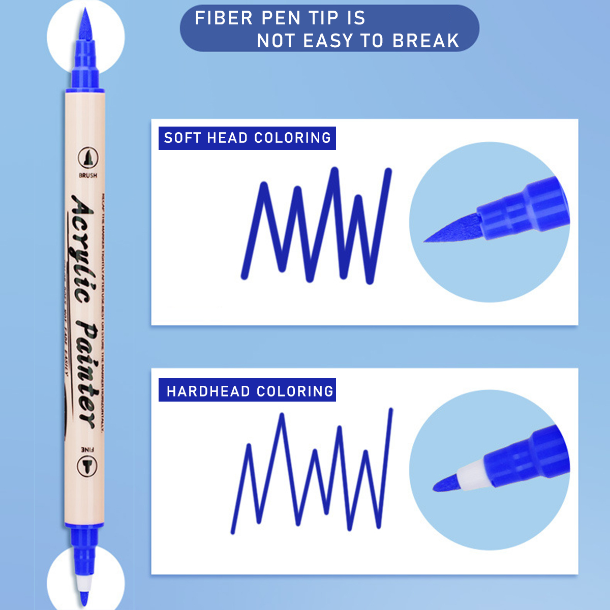両端アクリルマーカー 12/24/36 色防水画材学校文具