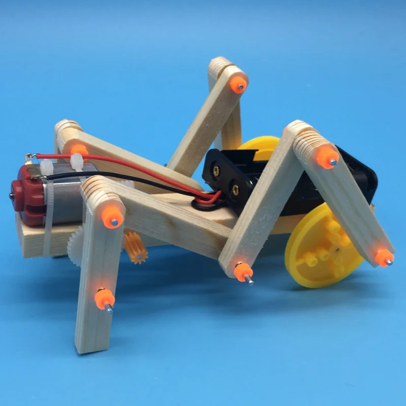 Children's Educational Set STEM Physics Assembling DIY Kit Science Experiment Crawling Robot Spider Electronic Educational Toy