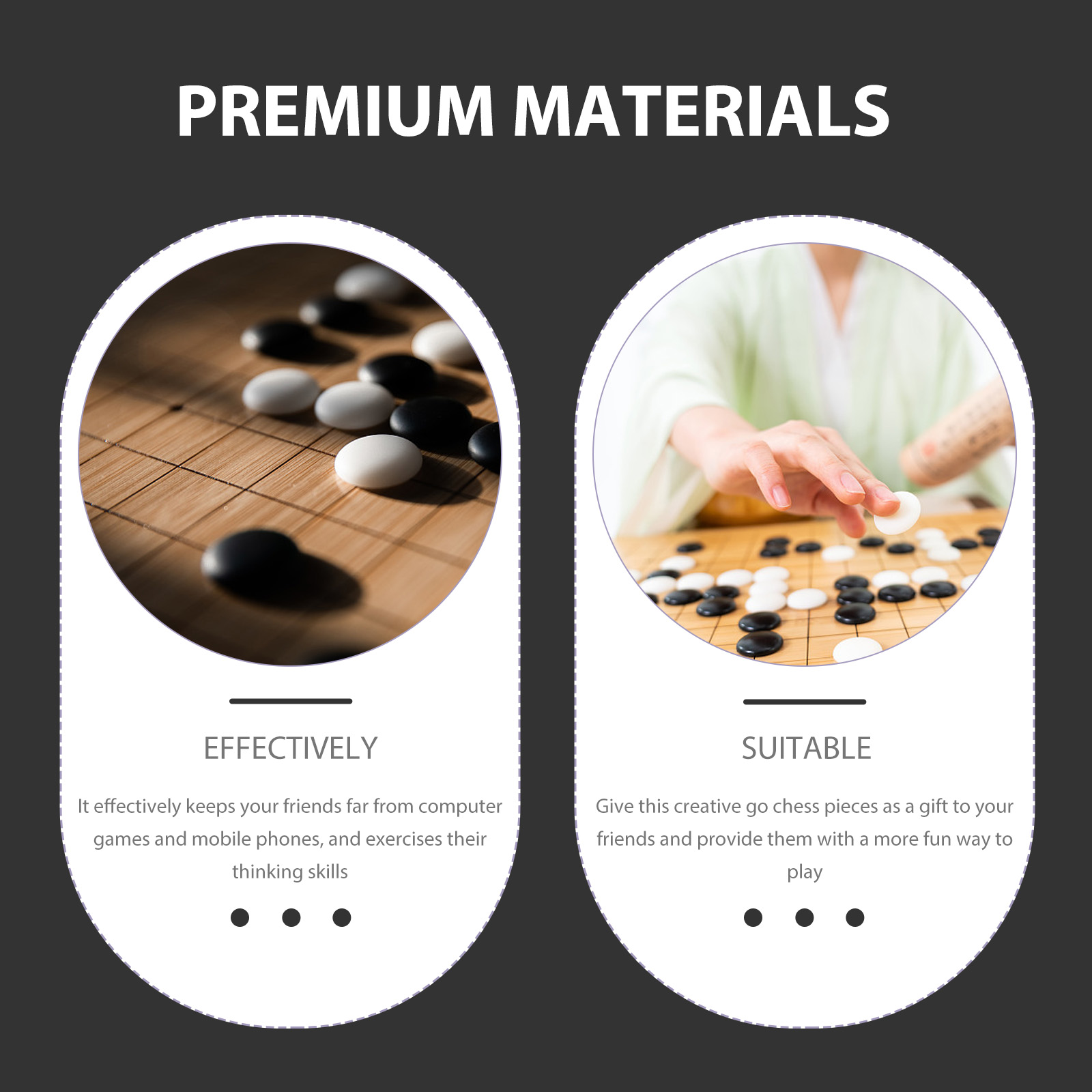 Chess Game 360 Standard Go Pieces Made of Resin Material Resistant to Falling Loose Melamine Small Craft Stones