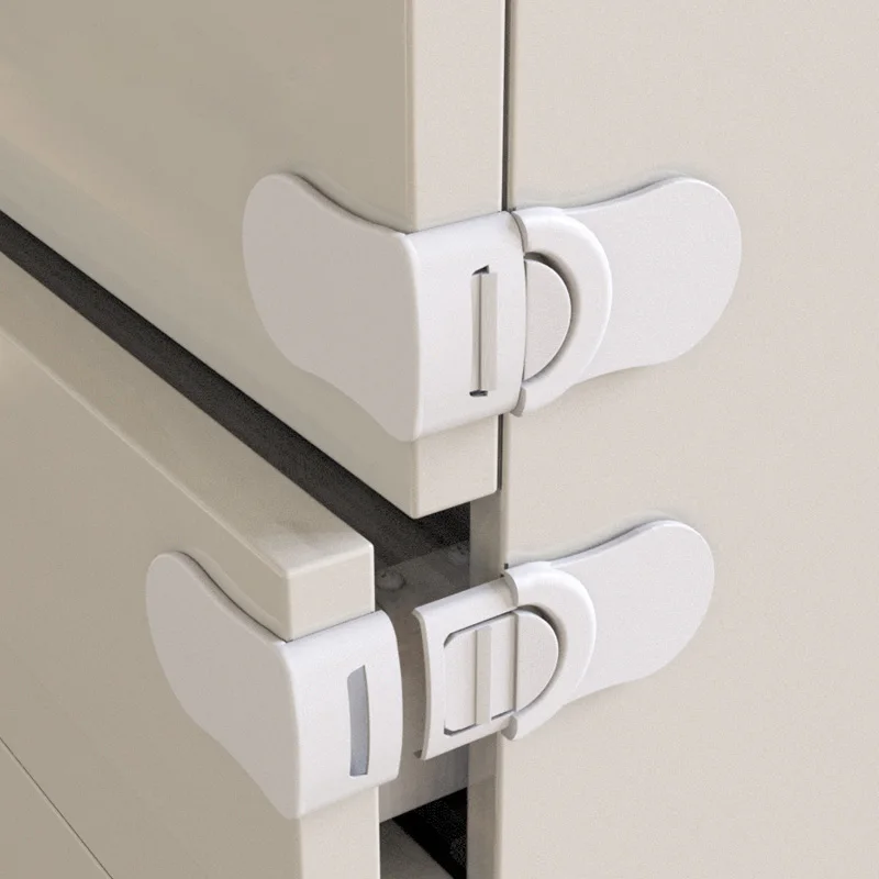 10 Uds. Cerradura de gabinete de seguridad para niños, cerradura para cajón de bebé, puerta de silicona para nevera, pulsera de parachoques, hebilla de plástico