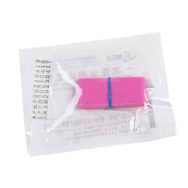使い捨て医療ゴム止血帯,プレカット,ピンクの伸縮性ベルト,最初の補助キット製品,10ストリップ