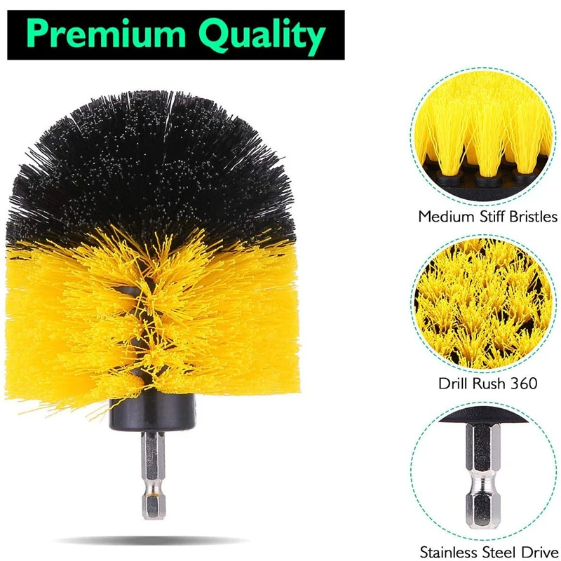 22/3 pezzi kit spazzola per trapano elettrico spazzola per pulizia elettrica per moquette superficie del bagno vasca mobili doccia piastrelle pneumatici strumento di pulizia